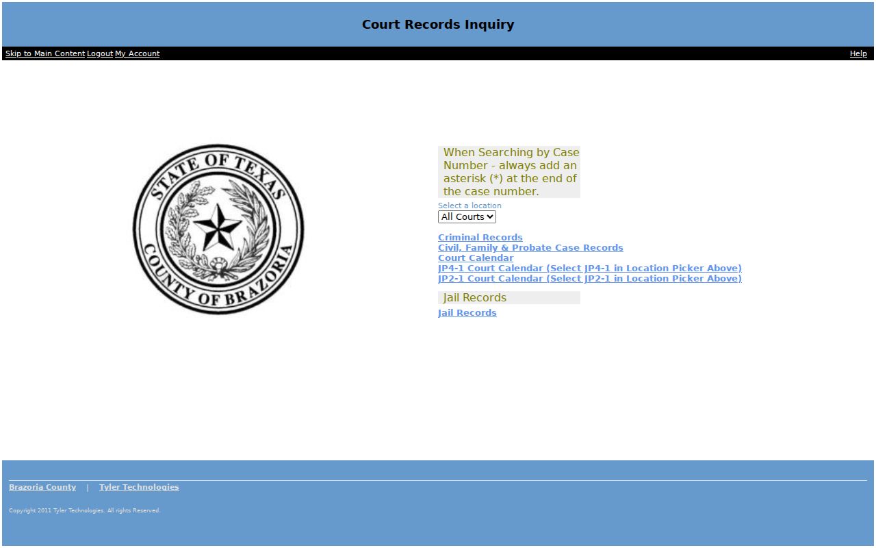 Brazoria County residents directory Odyssey court search