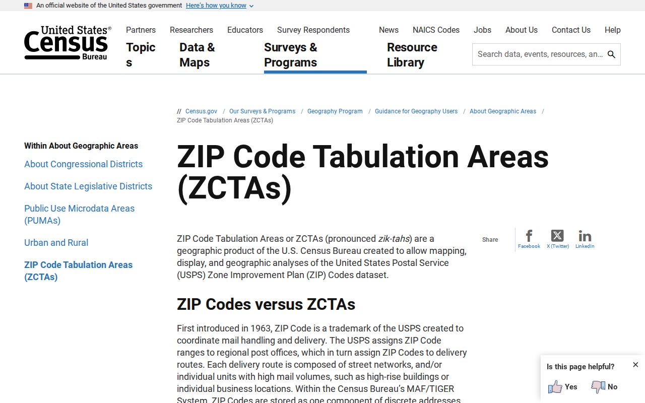 Brazoria County ZIP code directory Census ZCTA geography explanation
